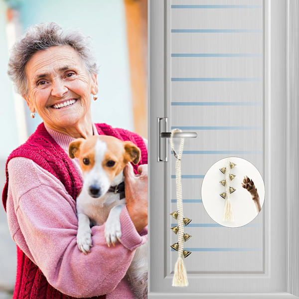 Dørklokker for hunder, Macrame hengende dørklokker for hunder valper, hus