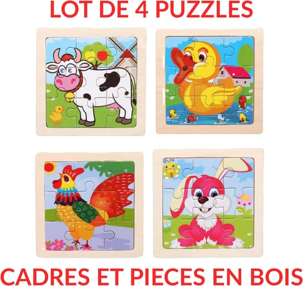 Set med 4 bondgårds pussel 9 bitar vardera. Perfekt för utbildning