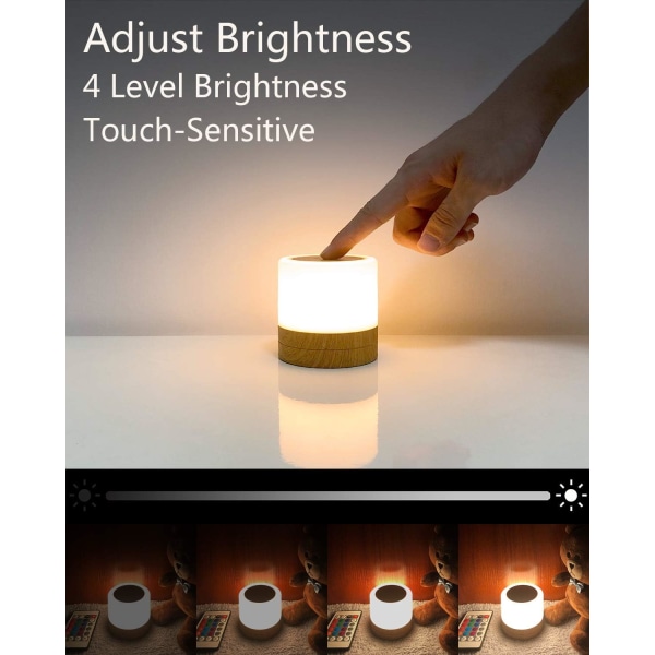Mini LED Nattljus, Färg Sänglampa, Touch Night Light, Rech