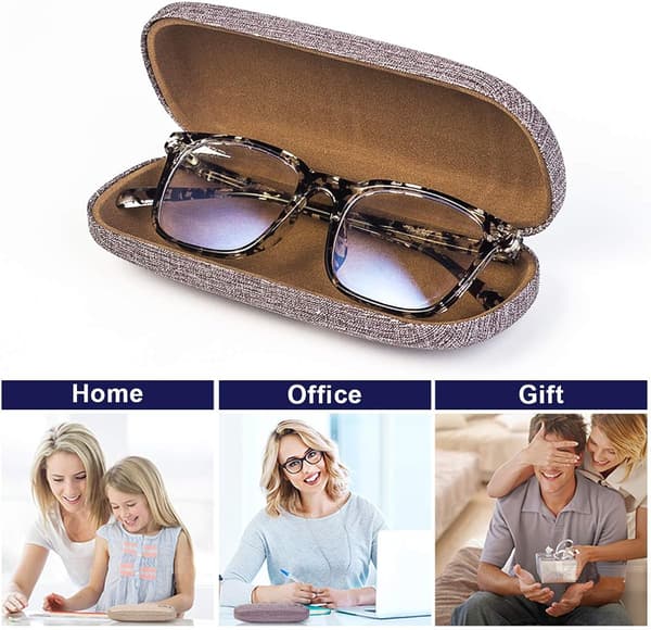 Hard Shell Clamshell Brilleetui, 3-delt Unisex Bærbar Gl
