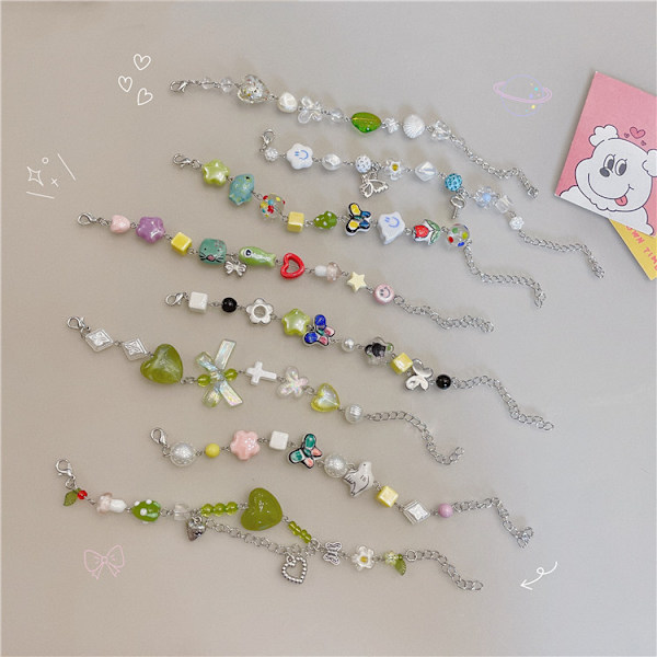 8 stk. Sommerfarvede blomsterarmbånd Indie Håndlavet Flow