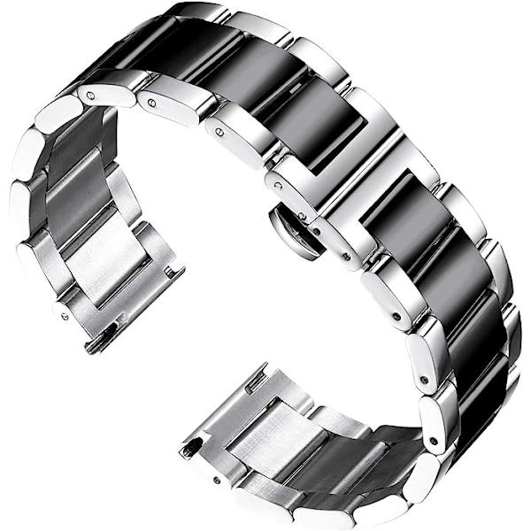 Tjock armband i rostfritt stål, tungt armband i metall, Polerad
