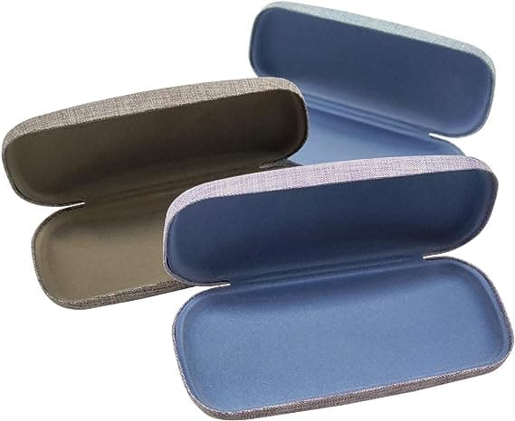 3-pak hardt etui for briller i lin