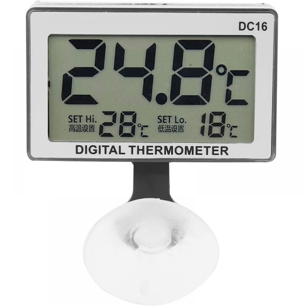 DC16 LCD Akvarietermometer Digital Nøyaktig Akvarium Vannproo