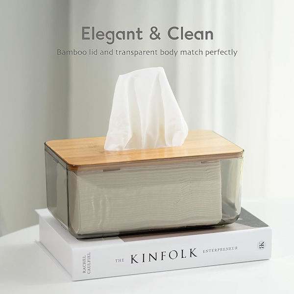 Minimalistisk Tissue Box Cover Holder, Moderne Transparent Rektangulær