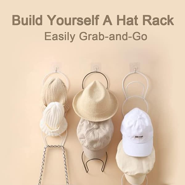 1 Pack Hat Rack Hanger Holder Hat Organizer Closet Hanging Baseba