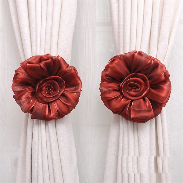 1pair Rose Flower Window Curtain Tieback Buckle Clamp Hook Fasten