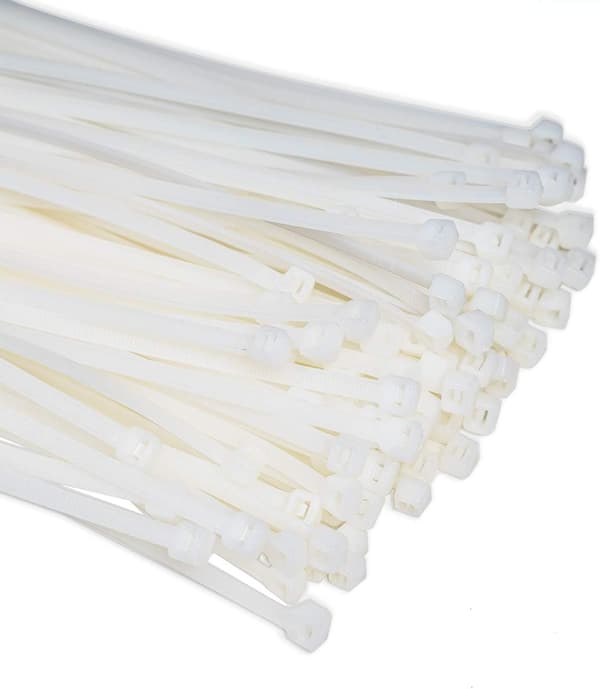 1000 stk profesjonelle kabelbindere 150 x 2,5 mm hvite kabelbindere
