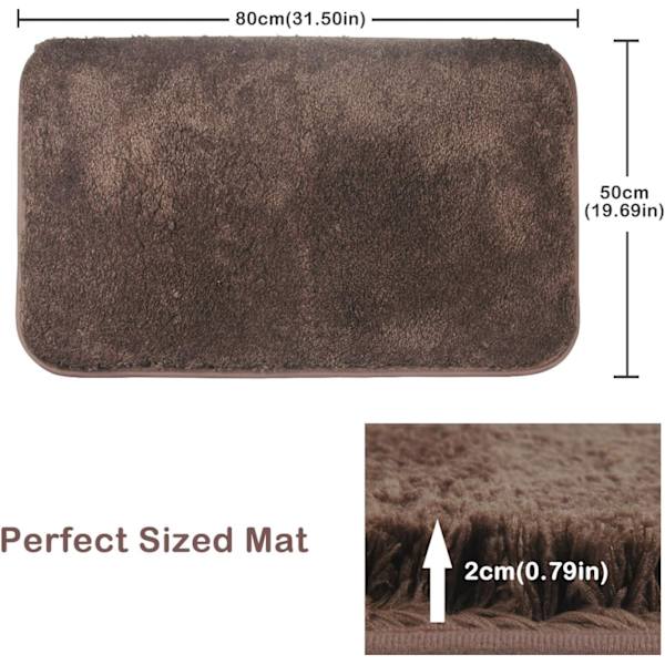 Sklisikker mikrofiber shag badematte, maskinvaskbar gulvmatte med