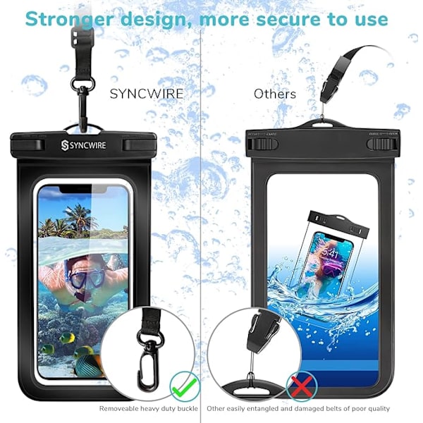 Vattentät telefonpåse [2-pack] - Universell IPX8 vattentät telefon