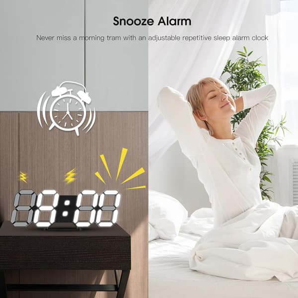 LED Digital Bordsur, 3D Liten Väckarklocka Svart 25.2cm Hem