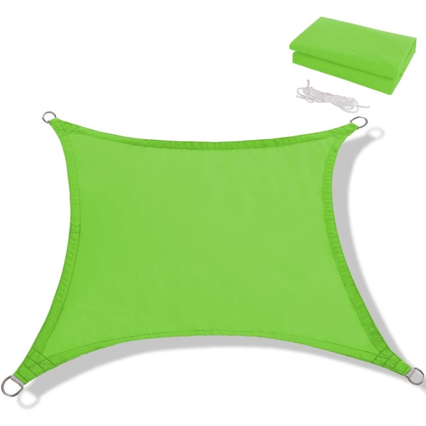 Parasollseil 2x2 meter gressgrønt vanntett fortelt til terrasse