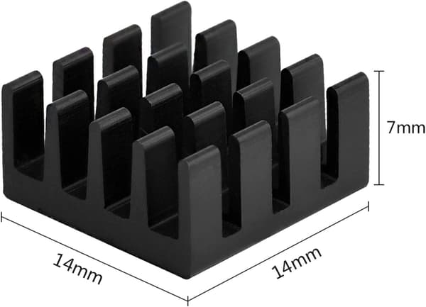 Sort Aluminium Heatsink Radiator Kit til Raspberry Pi 3, Pi 2, Pi