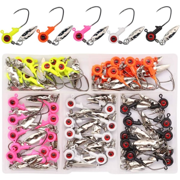 Crappie-Jigs-Kit 30 Pack Panfish Fiske Jigs Blyhuvud Jigs Krok