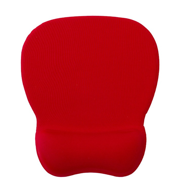 Rød musemåtte med ergonomisk håndledsstøtte, musemåtte med memory foam