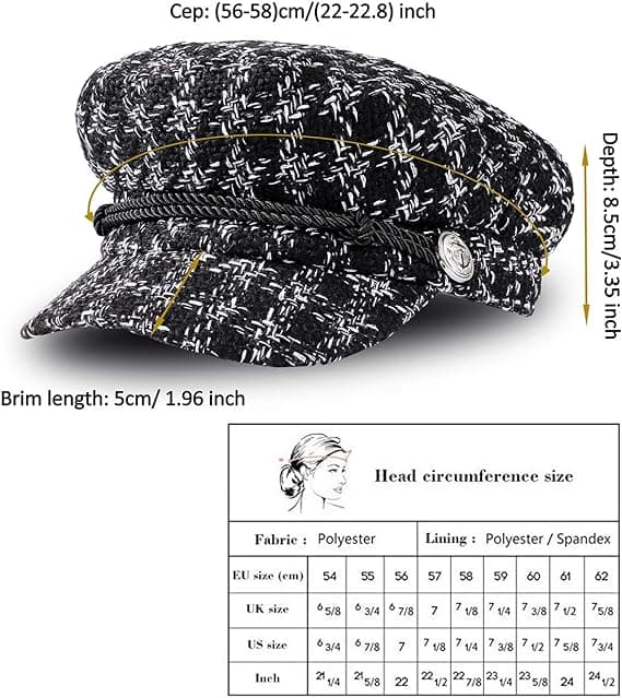 1 stk. Beret Cap Dame Modehatte Casual Retro Elegant Hat Visor W
