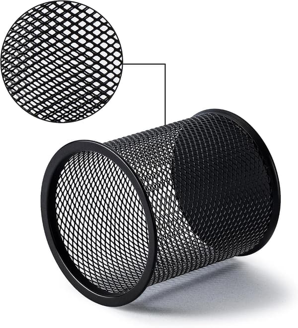 Wire Mesh Pen Cup, Sort，2 sæt