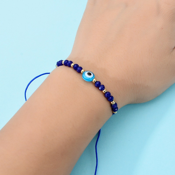 Kristallrispärlor Pärlade vävda djävulens öga armband set ögonpärla
