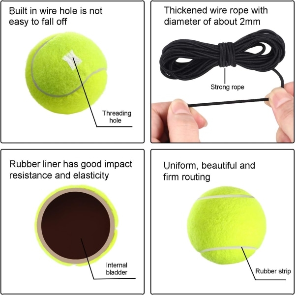 6-pack tennisträningsboll med strängtennistränarbollar Sel