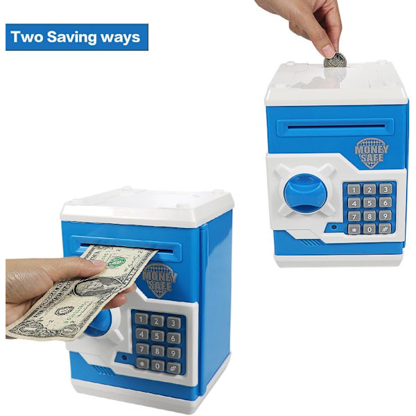 Elektronisk sparegris med automatisk penge rulle, Mini ATM Safe,
