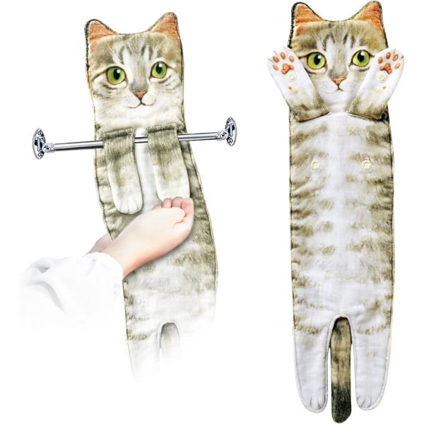 Katt handdukar för badrum, roliga katt kökshanddukar dekorativa