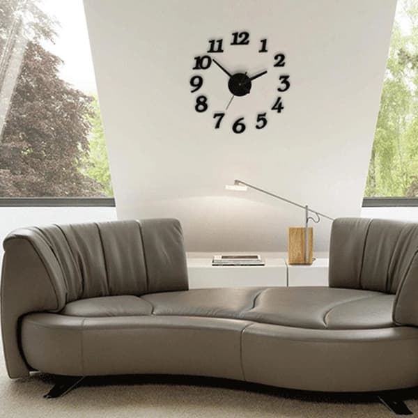 3D DIY väggklocka modern design tyst stor digital akryl självhäftande