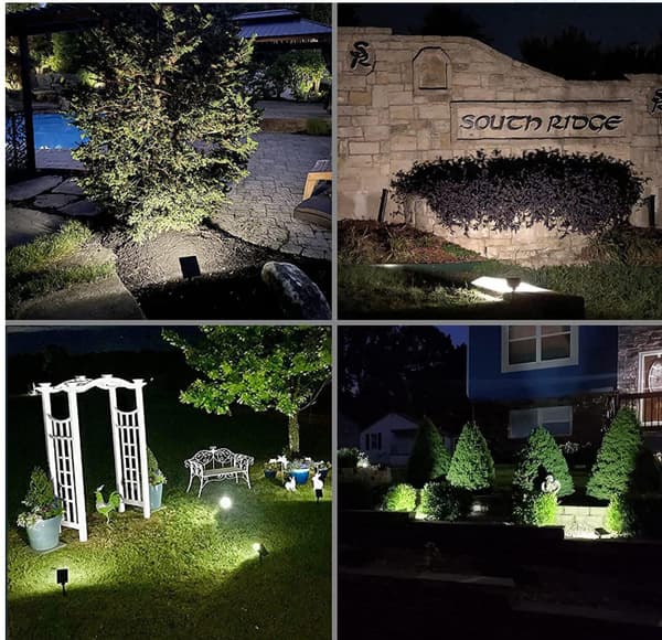 Utendørs solcelled spotlight, LED solcellelys vanntett IP67, 6500K