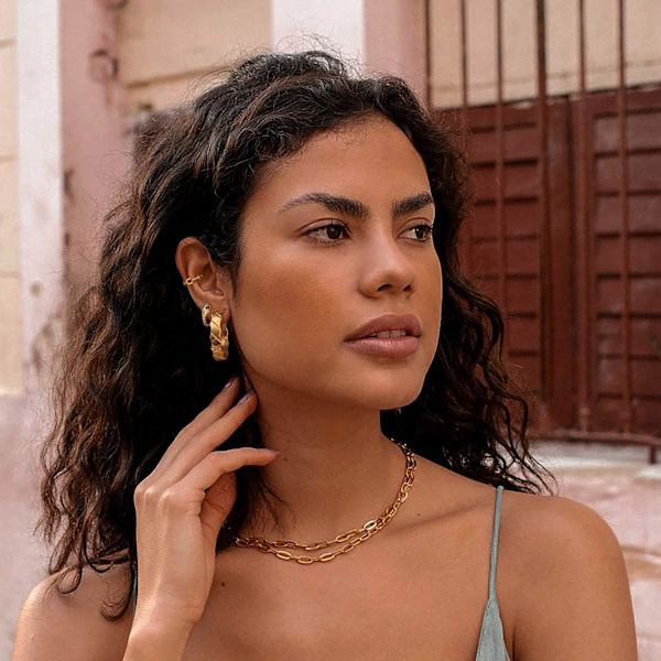 Kvinners Hoop Øredobber Gull 14K Gullfylt Tiny Boho Strand Enkle D