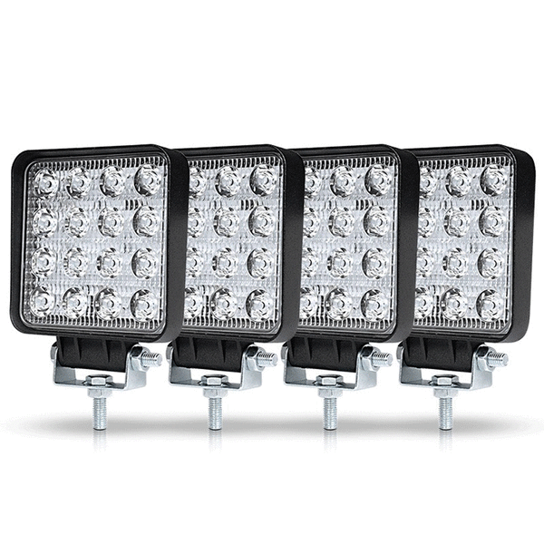 4 stk LED arbeidslys 3 tommer 48W LED arbeidslys Spotlight tåkelys for bil lastebil UTV SUV offroad traktorbåt