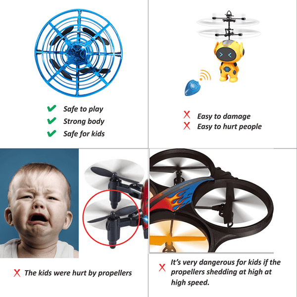 Mini håndflyballdrone for barn og voksne - håndoperert for gutter og jenter