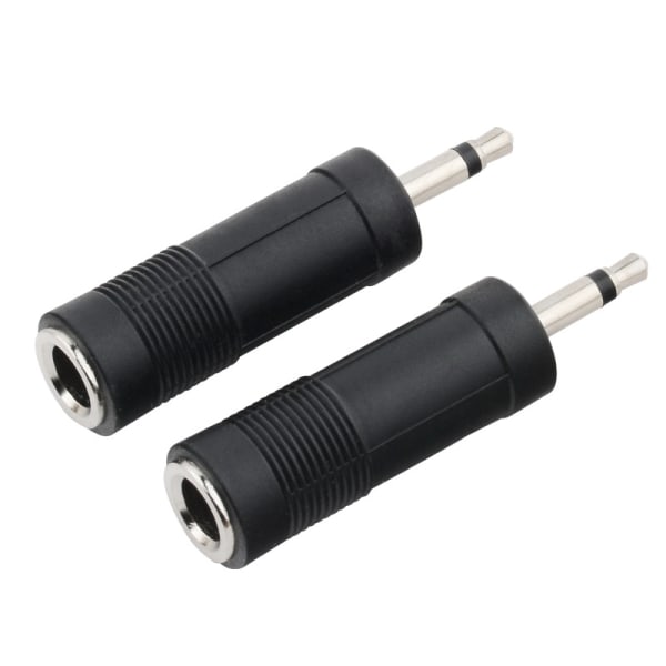 adapter og kabelkontakt 3,5 mm, 6,35 mm, svart, hann/kvinne, pl