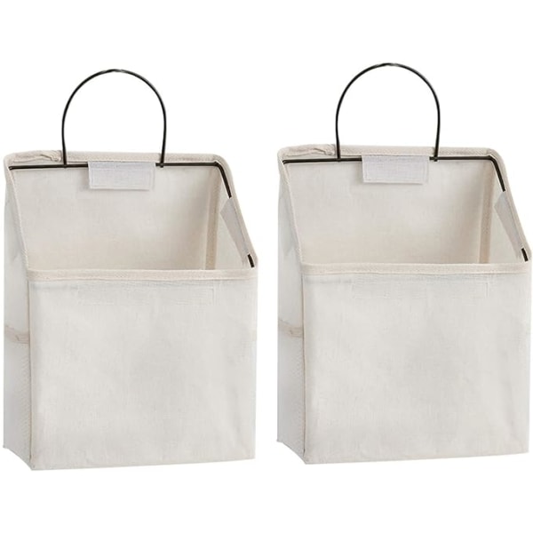 2 stk Væghængende opbevaringstasker, Desktop Organizer Basket Cotton L