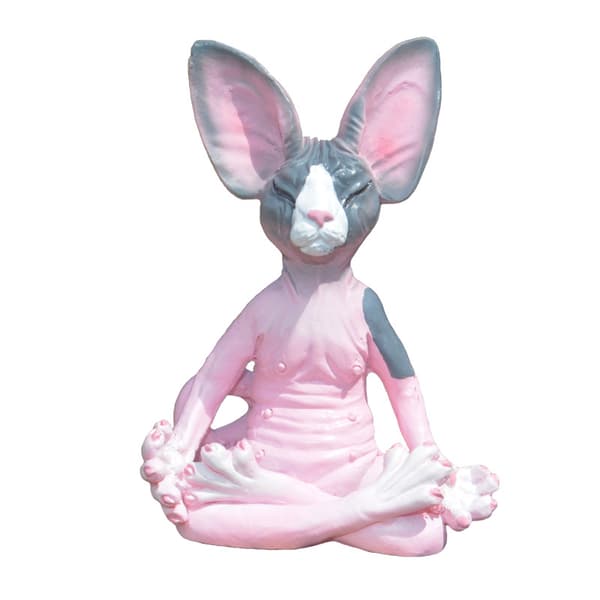 Sphynx Kat Meditere Samleobjekter Zen Yoga Afslappet Pose B