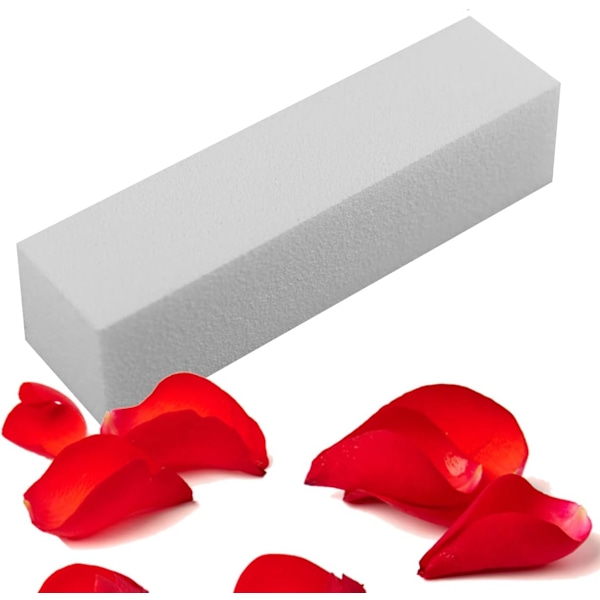 10-pack vita nagelbufferblock 120 korn med nagelborste för manikyr och pedikyr