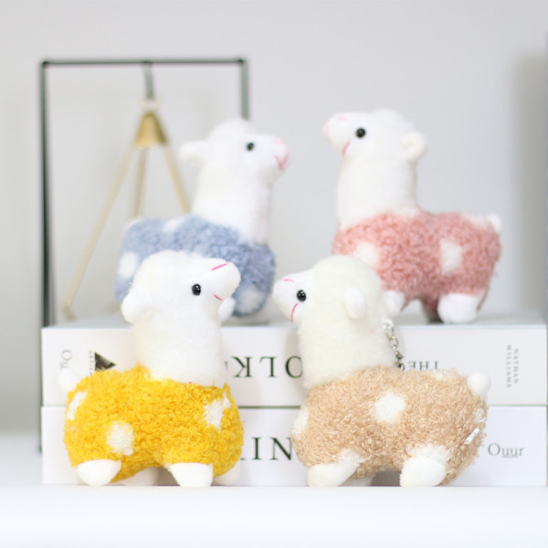 4 stk Mini Lama Plysj Fylte Dyr Alpaca Dyr Fylt
