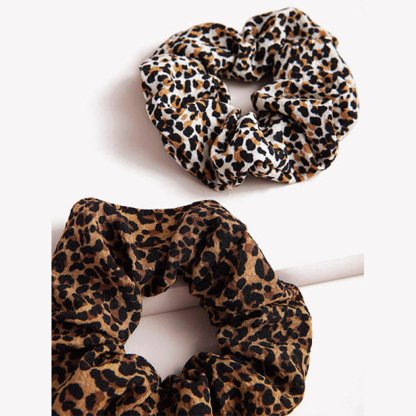 Hår Scrunchies Sæt Leopard Silke Hårbånd Luksus Elastiske Bånd P