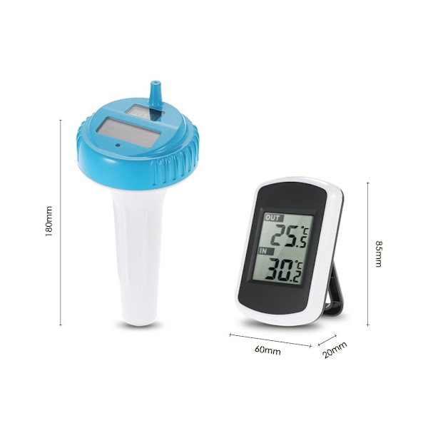 Flytende digitalt solcelledrevet bassengtermometer - Solcelledrevet digital t