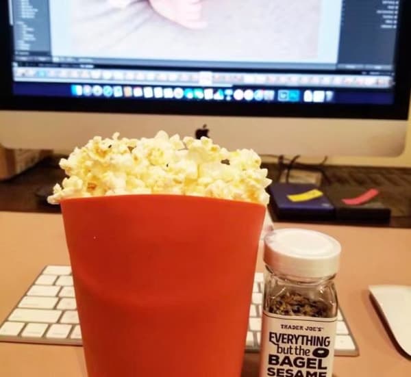 2 mikrobølgeovn popcorn rør-orange/grå