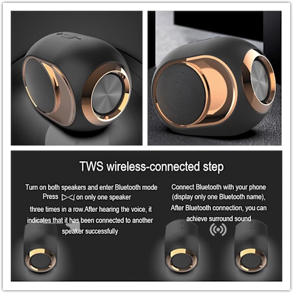 Bluetooth-kaiutin - Tehokas langaton kaiutin / AUX/USB-portti / TF