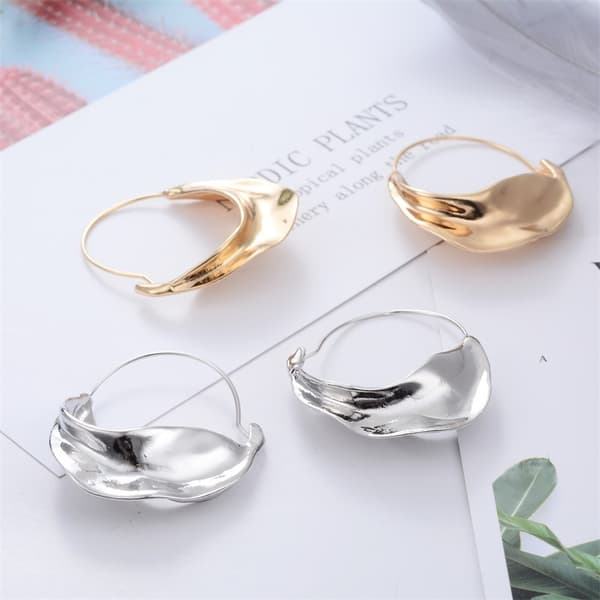 Guld elegante blomst mode dinglende øreringe søde metal blomst øreringe