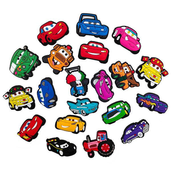 20 kpl Cartoon Cars -aiheisia kenkäkoristeita Crocseihin ja sandaaleihin