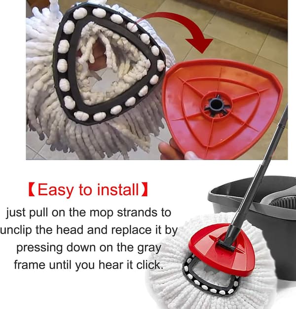 3 Mop Udskiftningshoved Mikrofiber Mop Refill Hoveder til Spin Mop M