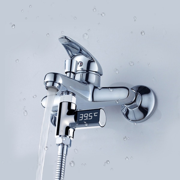 LED-duschtermometer, 5-85°C digital termometer, med 360° rot