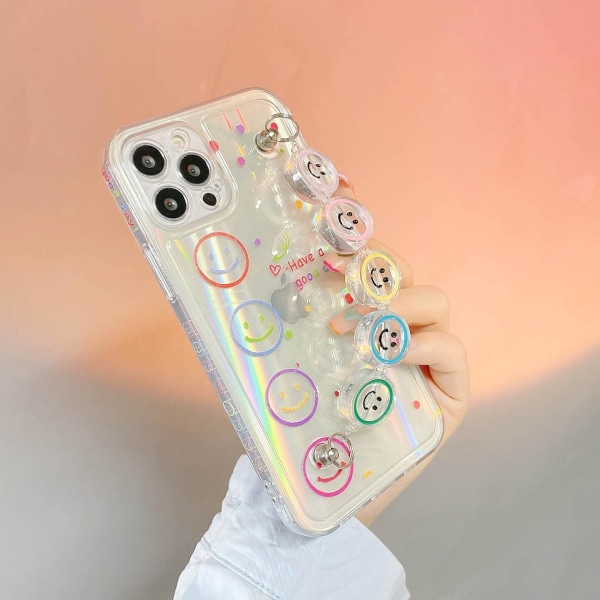Tecknad söt Smiley Transparent phone case Kompatibel med iPhone
