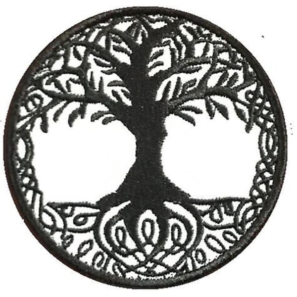 2 stk. Tre av livets patch broderi (svart og hvitt) merke