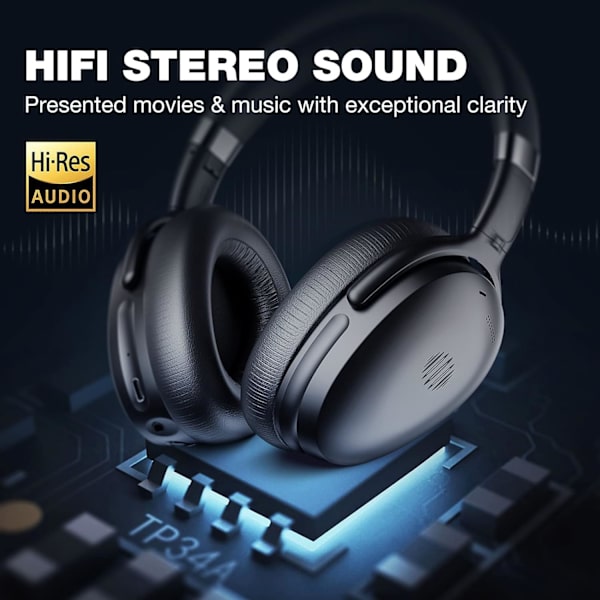 Active Noise Cancelling Hovedtelefoner Overhead Bluetooth med indbygget-