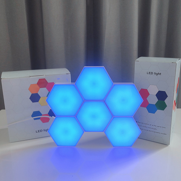 Led nattlampor med fjärrkontroll Rgb färgförändrande honungskaka