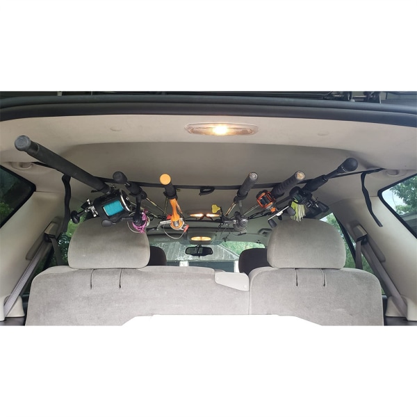 Fiskeholder for bil, justerbar lengde, polyesterstropp (2 stk)
