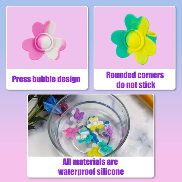 Fidget Ring Toys pop it 6-stk Sensoriske leker for barn Sensoriske ringer