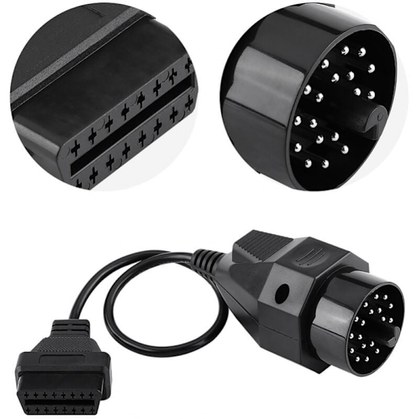 20-polet til 16-polet OBD2-stik Scannerkabeladapter til E36 E38 E39